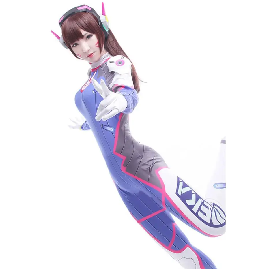 D.Va VEVEFHUANG D. Va костюм лайкра спандекс DVA Косплей Zentai взрослых комбинезон Хэллоуин женский боди женские шт. Комбинезоны - Цвет: D.Va