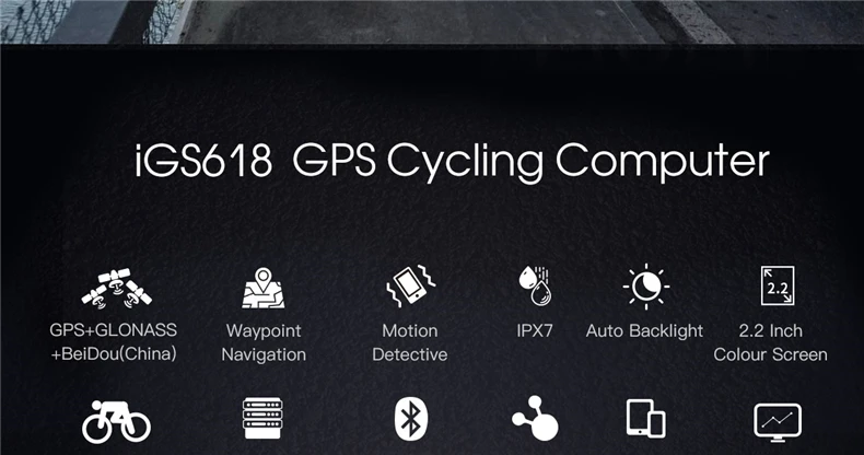 I gps порт IGS618E gps велосипедный компьютер IPX7 беспроводной водонепроницаемый компьютер подсветка для езды цифровой датчик скорости