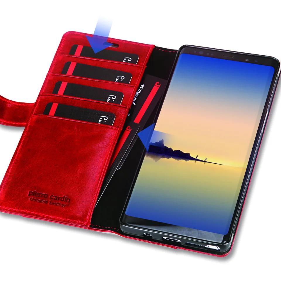 Чехол-книжка Pierre Cardin из натуральной кожи с магнитной застежкой для samsung Galaxy Note 8, роскошный чехол-кошелек, чехол-держатель для карт, телефона, Funda