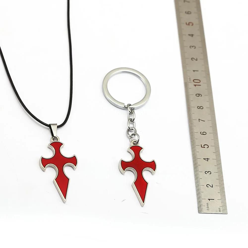 Меч искусство онлайн брелок рыцарь крови красный металлический крест для