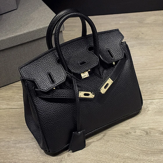 Женщины с замком и ленты Высокое качество черный небольшой портфель Долларовых