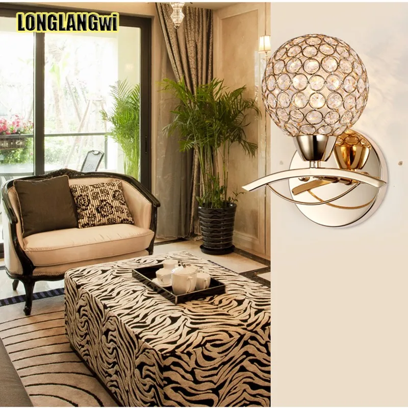 Современные хрустальные Настенные светильники с двойным ползуном для спальни