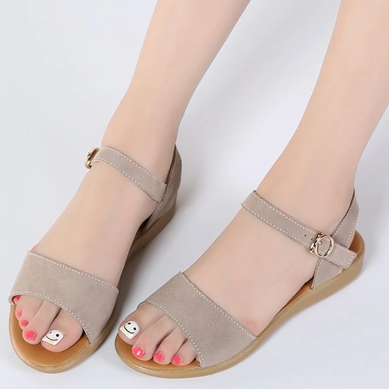 Босоножки OUKAHUI женские из натуральной замши выразительные сандалии с ремешком на