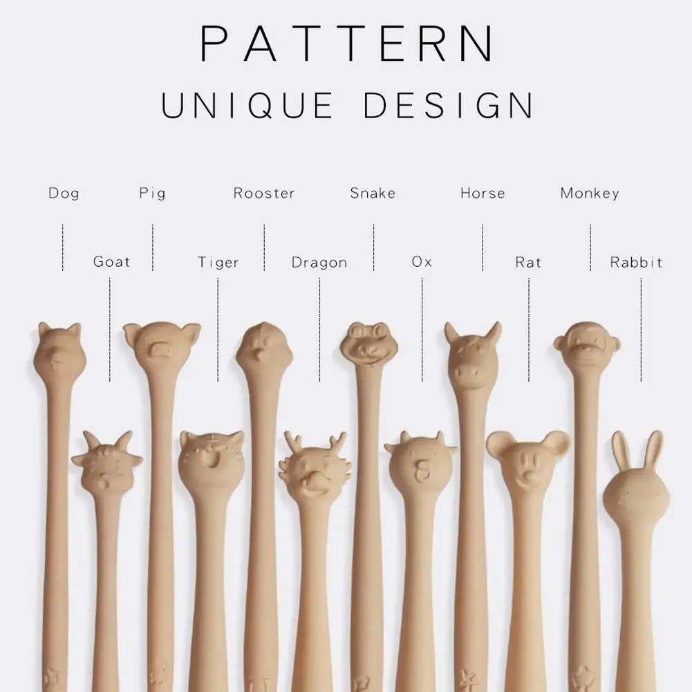 12PCS Cute Makeup Brush 3D Animal Foundation Eyeshadow Powder Set Unique Zodiac Handle Beauty Tool |