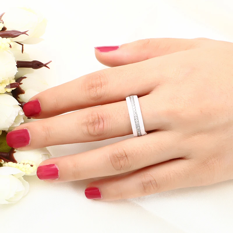 Женское керамическое кольцо Bling белое черное простой стиль|rings for women|ring forceramic ring |