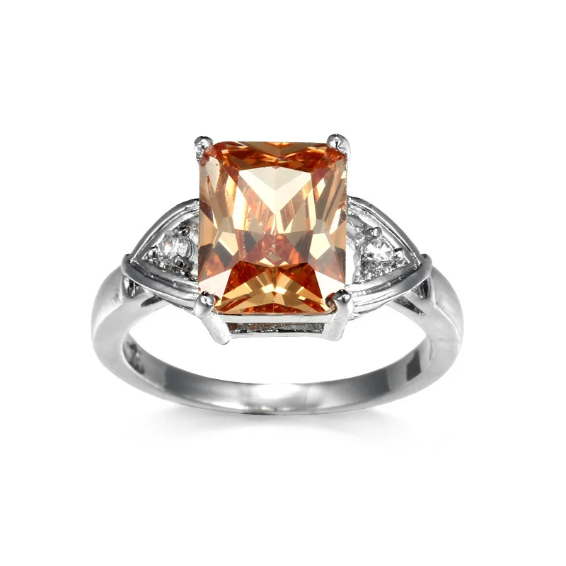 Роскошные 2 ct CZ кольцо с крупным камнем Новые поступления 4 зубец циркония