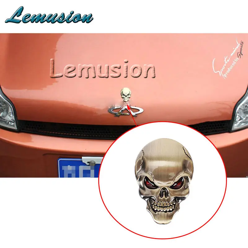 Автомобильный Стайлинг металлический стикер черепа для Opel Astra H J G Insignia Mokka Corsa D
