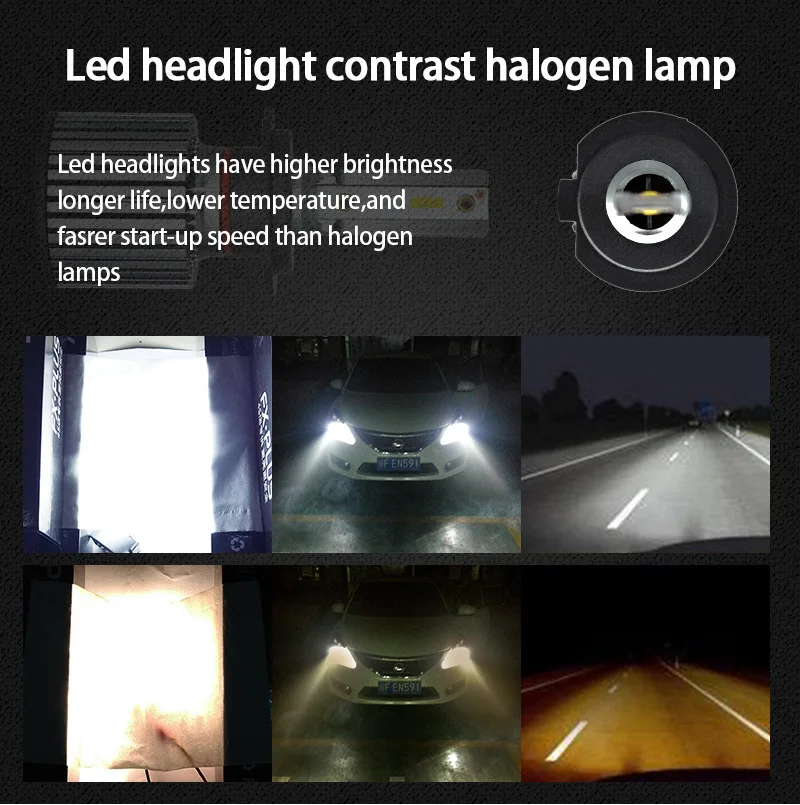 Fuxuan 2 шт. H4 светодиодный H7 светодиодный H1 H11 H9 H8 9005 HB3 H10 9006 HB4 9012 6000K 30W 12 V/24 V Автомобильный светильник Авто головного средства ухода за кожей Шеи светильник с Кристаллы Philips