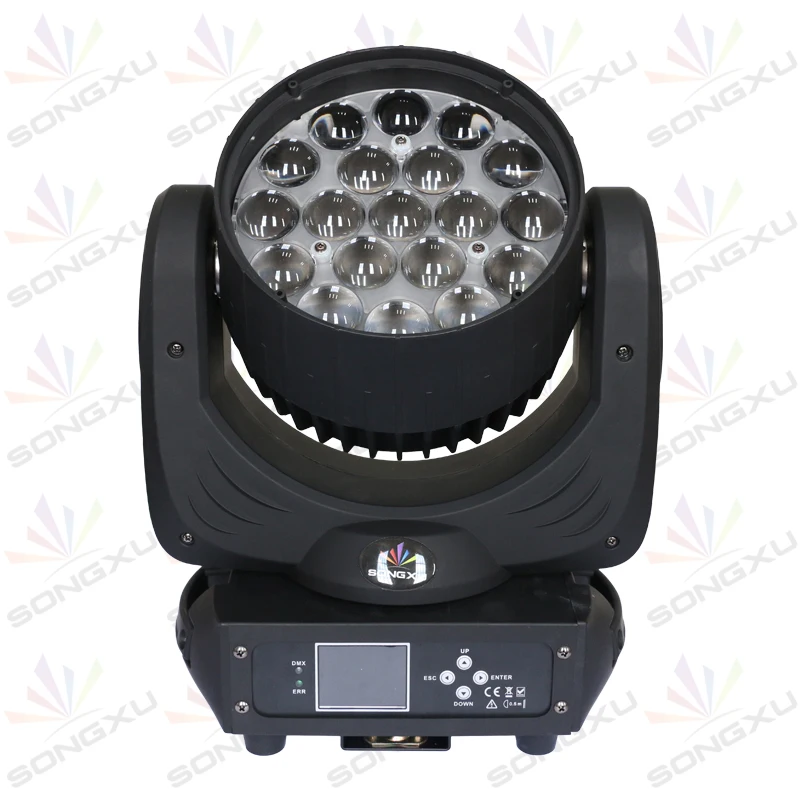 Светодиодный подвижный головной светильник Lyre19X15W RGBW 4 в 1 с зумом подвижной