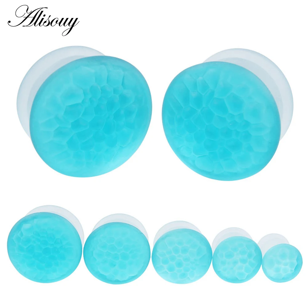 Затычки для ушей Alisouy из стекла ювелирные украшения пирсинга с голубыми пузырями