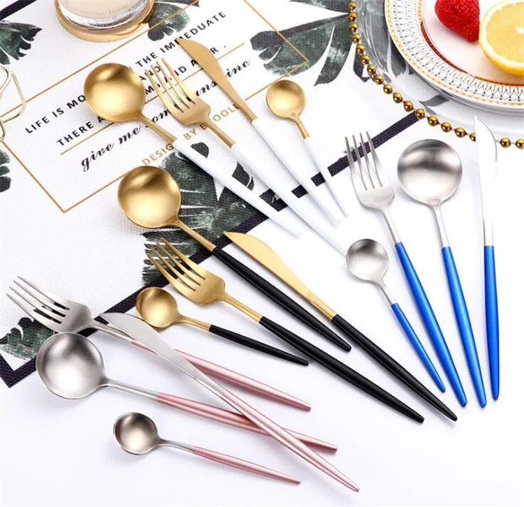 4 шт./компл. посуда набор Нержавеющая сталь столовых приборов класса люкс Ножи