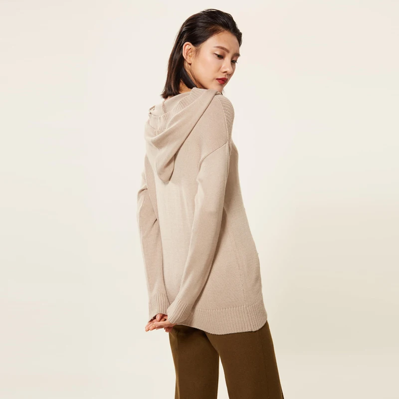 2018 spring autumn new style knitted women cashmere sweater long sleeve wool pullovers high quality warm female hooded | Водолазки