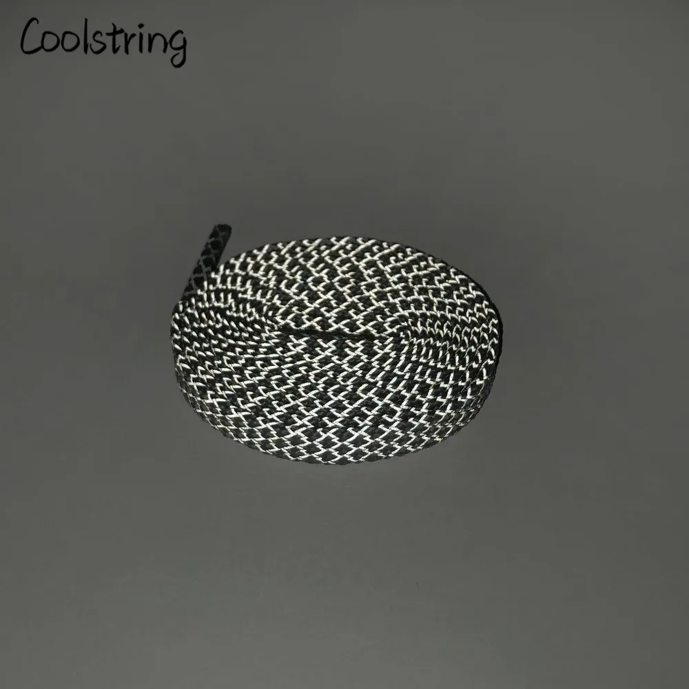 Официальный coolstring на плоской подошве 3M светоотражающие ночного бега Шнурки Кроссовки для бега полые защитные шнурки для Баскетбольная обувь 350 сапоги