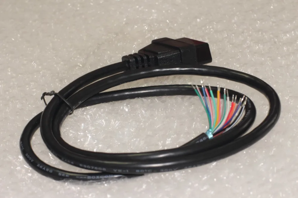 

10pcs 16 PIN Car Diagnostic Interface & Adapter OBDII OBD 2 OBD2 16pin Female Connector To Open OBD Cable 100cm