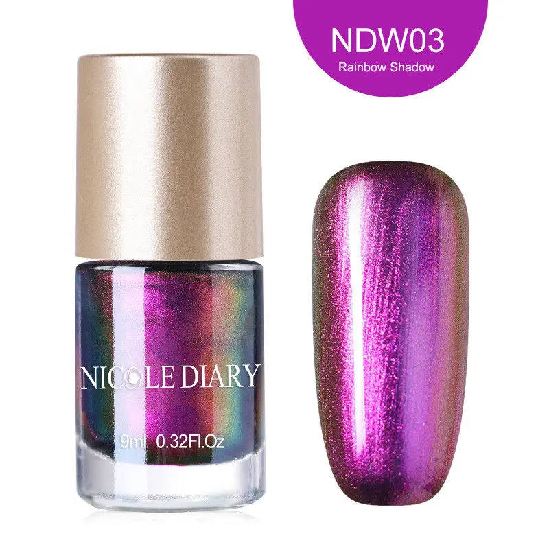 NDW03 NICOLE DIARY Хамелеон пилинг лак для ногтей на водной основе песок Звезда Блеск лак для ногтей на черной основе необходимый лак для ногтей - Цвет: NDW03