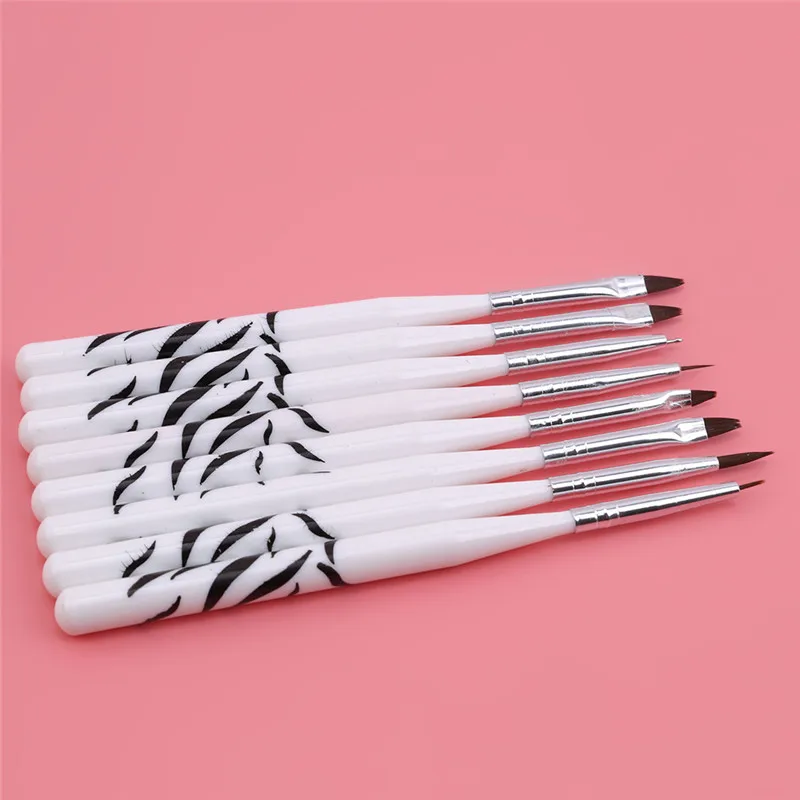 zebra-stripe 8 шт 3D Ручка для резьбы ногтей, кисть для рисования, художественная пластиковая скульптура, резьба, Выбивание, моделирование, строитель, Раскрашивание, инструменты, бусины - Цвет: zebra-stripe