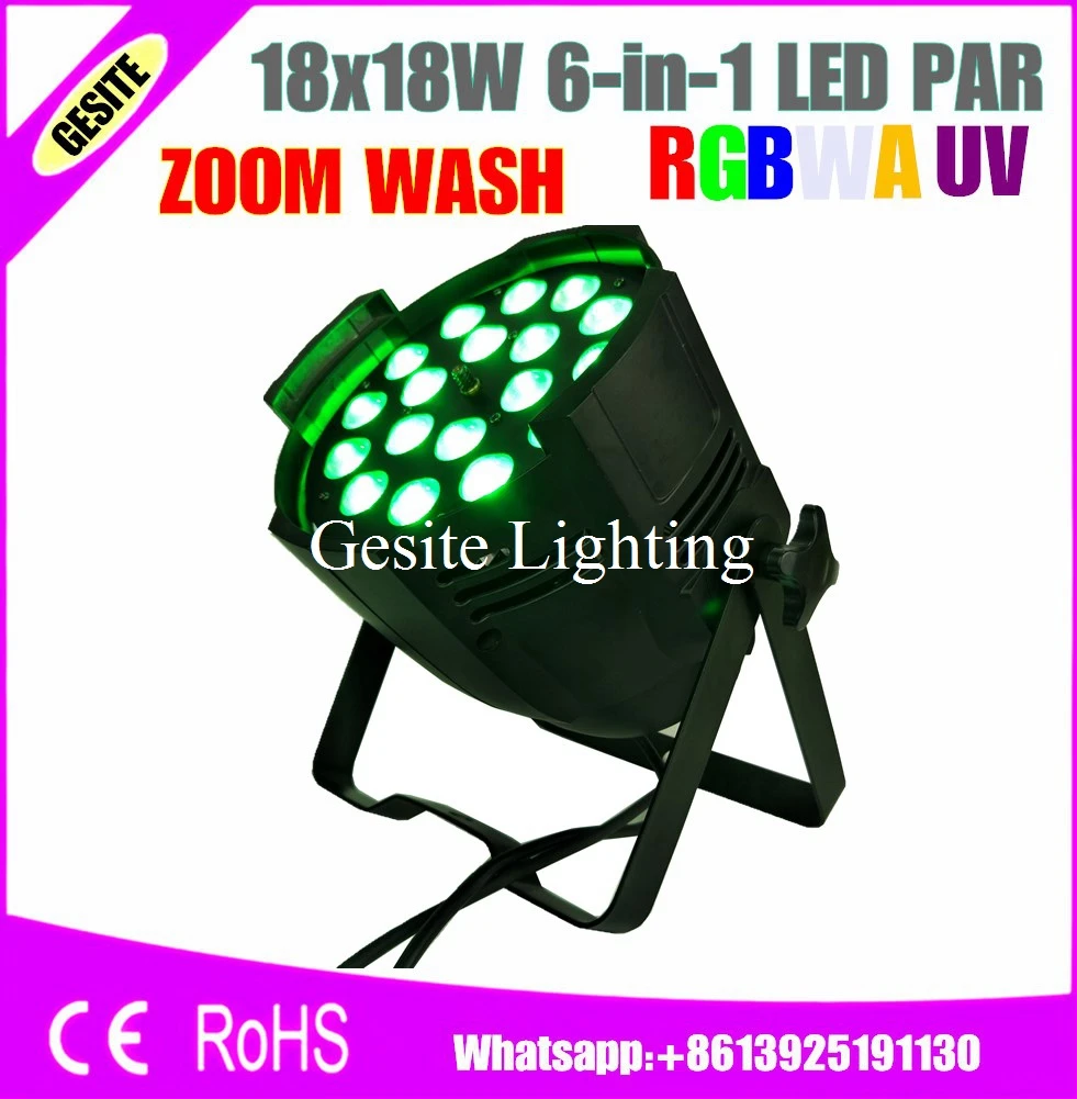 2 шт./лот 18 шт Вт 6в1 Крытый зум профессиональное dj оборудование LED par RGBWAY|led par|dj