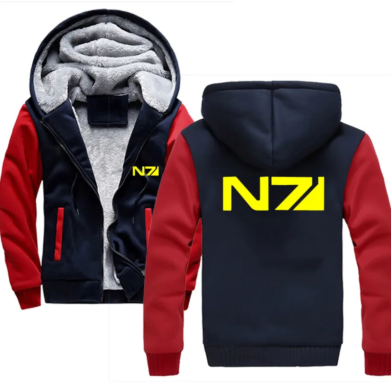 Кофта Мужская Mass Effect N7 на молнии утепленная толстовка повседневный свитшот