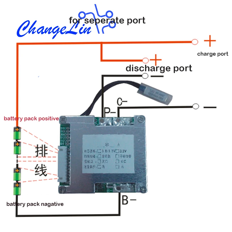 7S 24V 35A 42A литий-ионная Lipo Lifepo4 плата защиты литиевой батареи с контролем баланса и температуры BMS модуль ячейки для EV