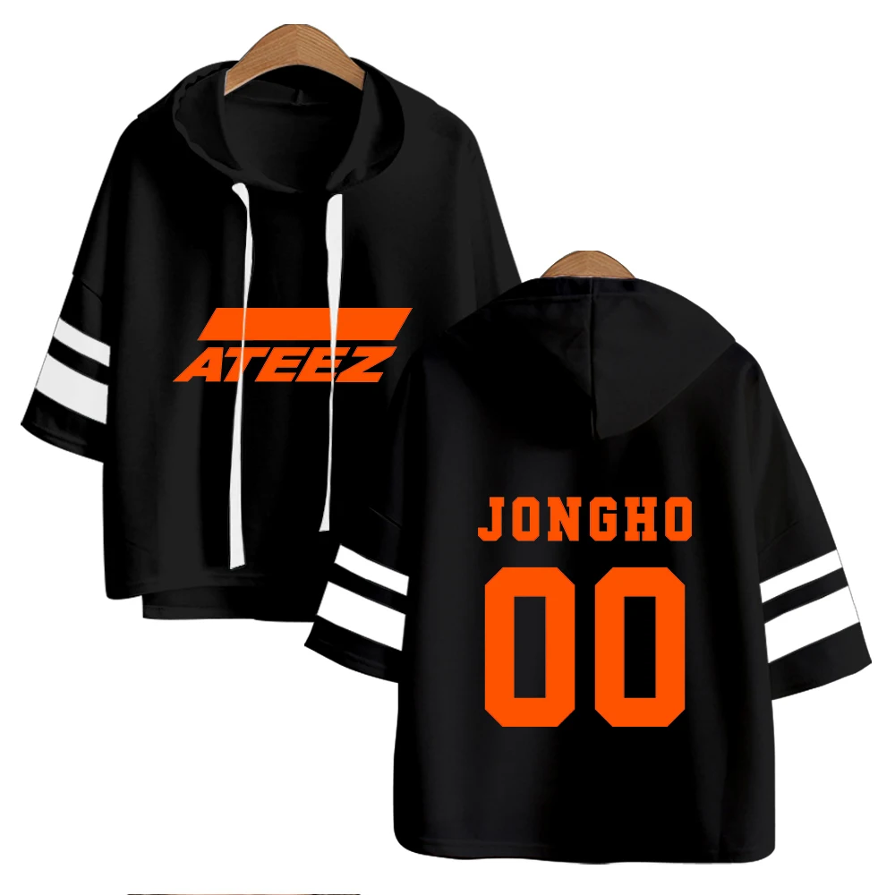 ATEEZ kpop толстовки с капюшоном ривердейл короткий рукав Харадзюку модные толстовки женские крутые весенне-летние ATEEZ kpop одежда хип-хоп одежда
