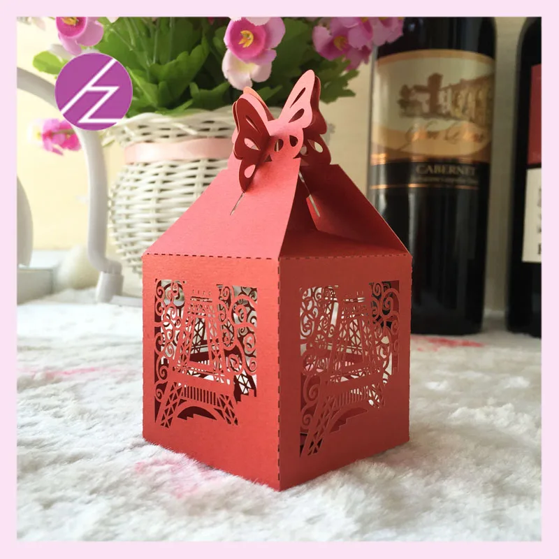 100Pcs Tower Design Pattern butterfly mini size Paper Candy Box Birthday Party Supplies Decorations Favors paper box Bag Gift | Дом и сад