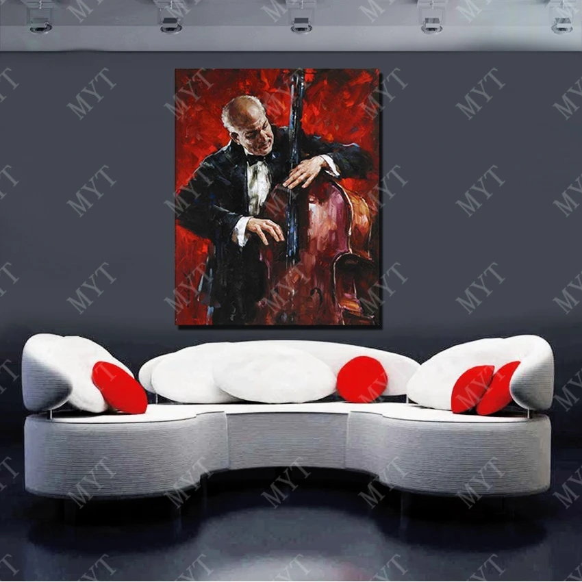 

Musicians Play Violoncello Oil Painting Living Room Wall Pictures Large Canvas Wall Art Figure Painting No Framed