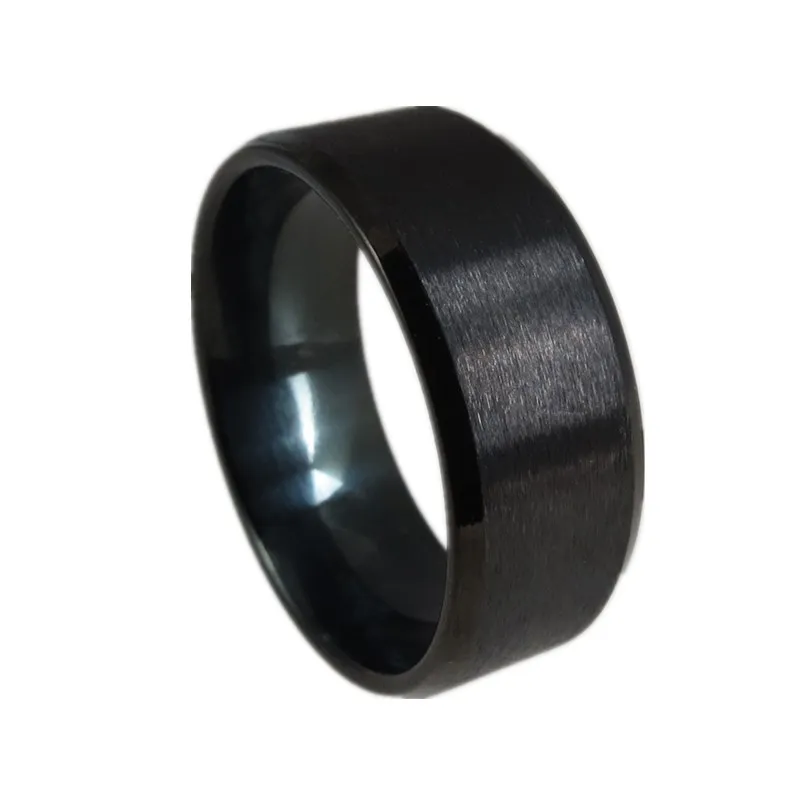 

JUCHAO Ring Men Stainless Steel Black Jewelry Anillo De la bague Anel