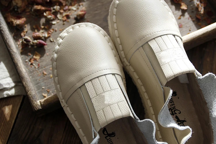 Careaymade-2021 new spring female retro literary sweet white shoes Genuine leather soft bottom shoes casual flats shoes