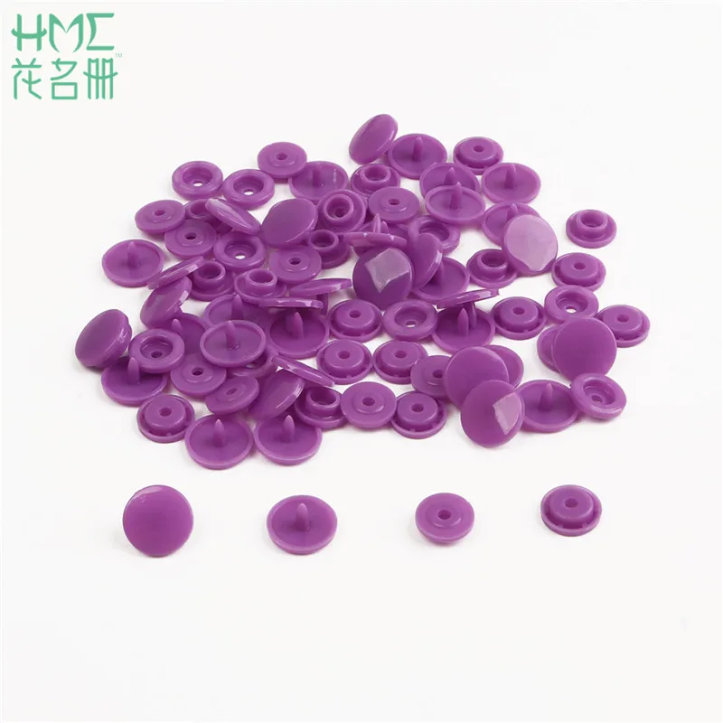 Purple Горячая Распродажа 20 комплектов T5 12 мм круглые пластиковые кнопки застежки для одежды аксессуары для детской одежды Зажимы пододеяльник лист кнопка - Цвет: Purple