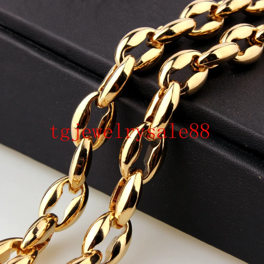 12 мм широкий модный серебряный/золотой кофе в зернах ожерелье/браслет для