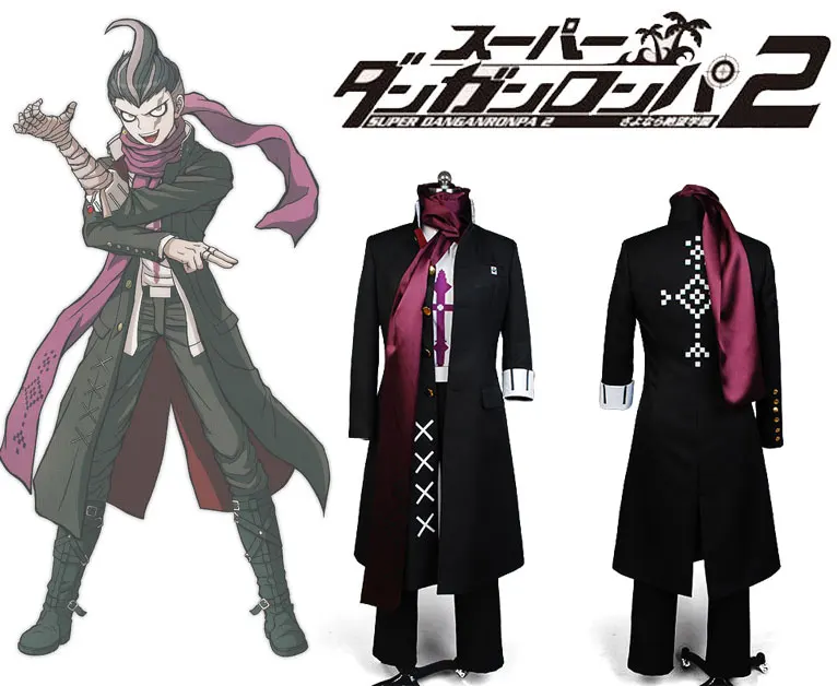 Костюм для косплея из аниме Супер данганронпа 2 Униформа пальто рубашка шарф