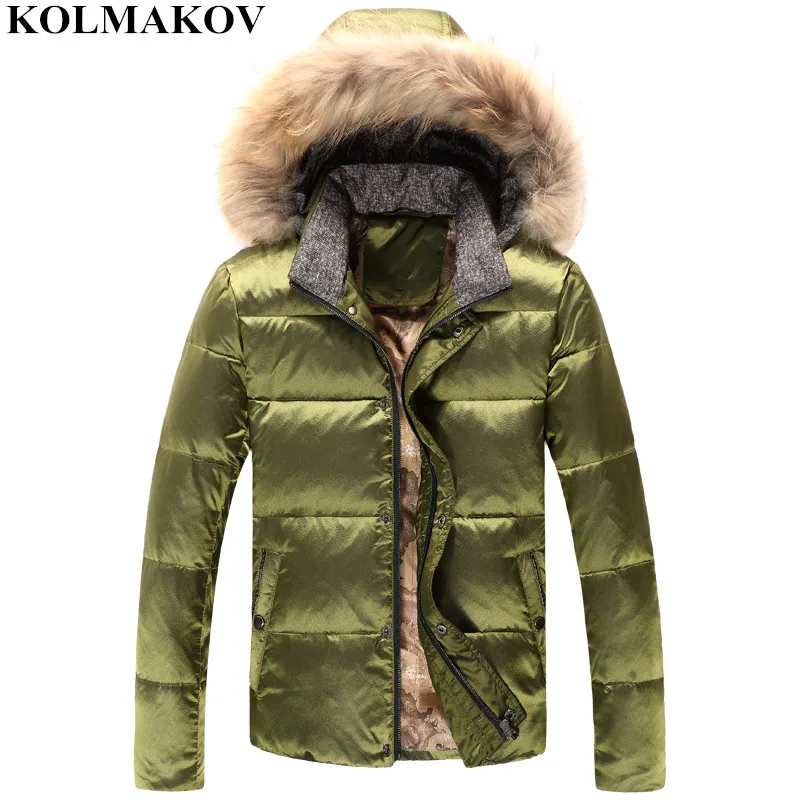 Брендовая мужская куртка на утином пуху зимнее пальто мужские парки 2018 Мужская