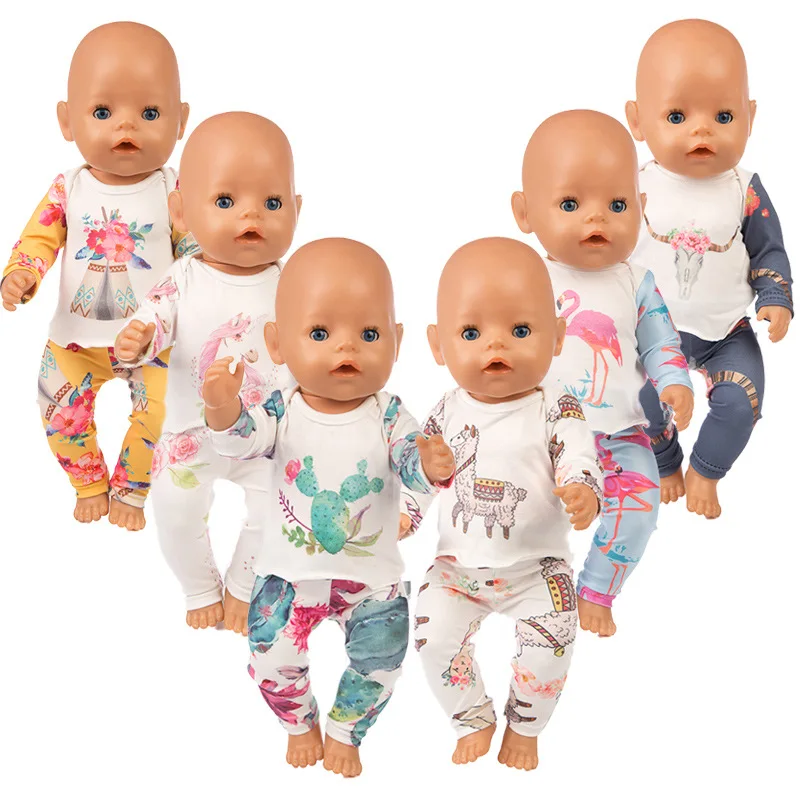 Модная Одежда для кукол 18 дюймов американская девушка Кукла 43 см Baby Born пижамы