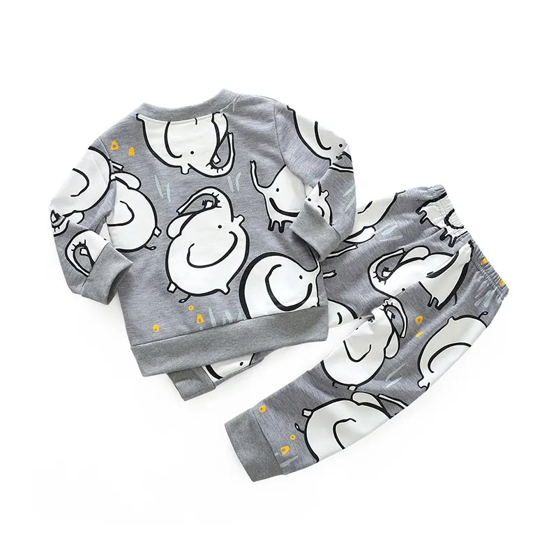 baby clothes 2018 newborn boys girls cotton set cartoon print pullover+trousers kids clothing sets casual style tracksuit | Детская