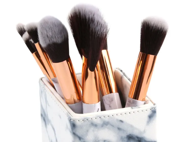 Портативный PU Marbling косметическая коробка для ванной макияж кисти органайзеры красота ручка губная помада Настольный держатель аксессуары для хранения дома