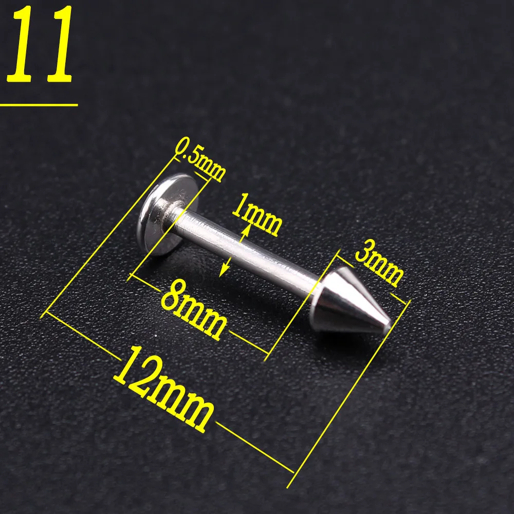 Оптовая 10 шт. Лот Серебряный Пирсинг Из Нержавеющей Стали Губы Брови Нос