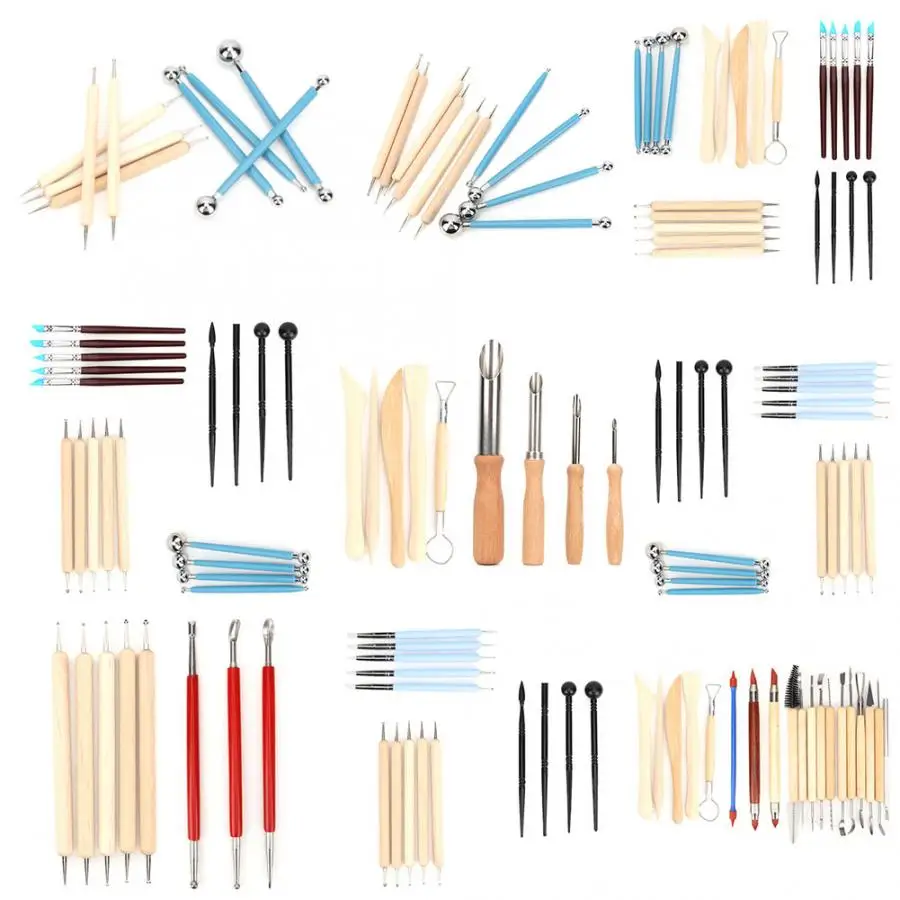 Набор для лепки из глины деревянной керамики инструменты DIY резной набор