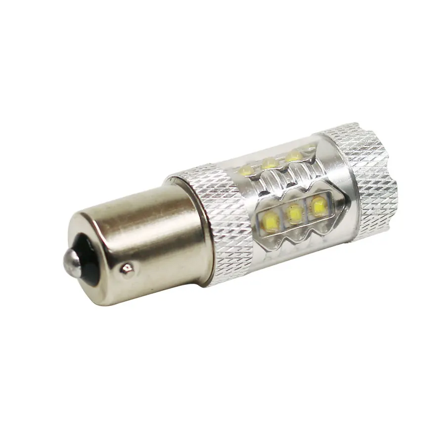Светодиодная автомобильная лампа P21W BA15S 1156 12 В 1 шт. белая 80 Вт SMD S25 источник света