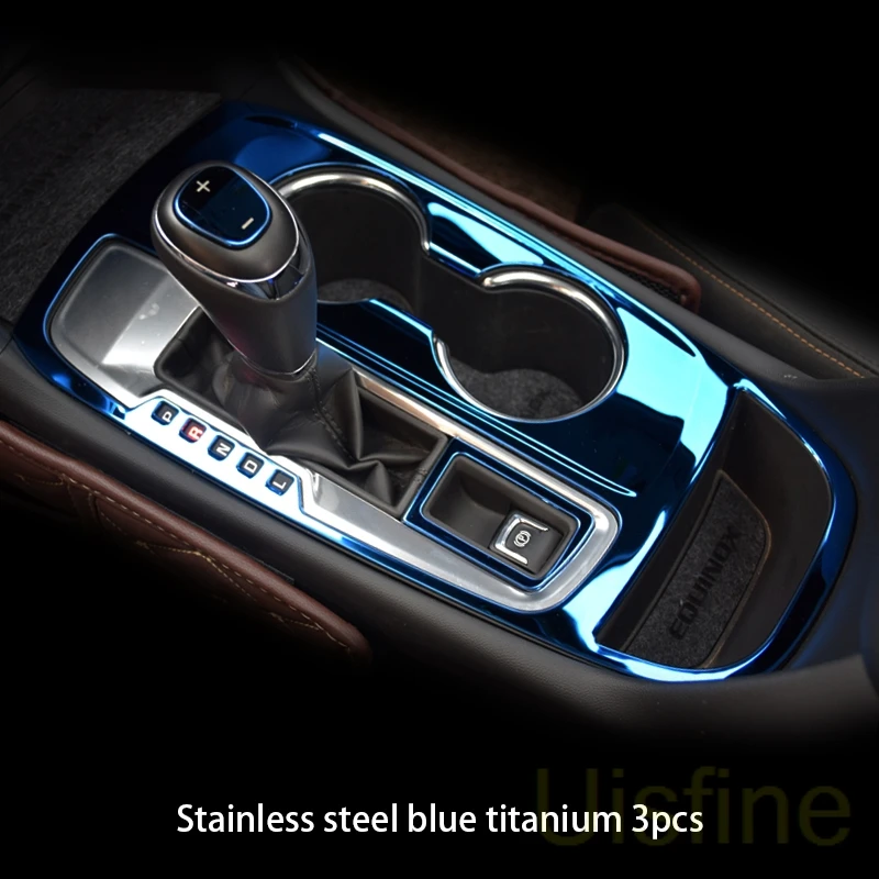 blue 3pcs Внутренние специальные декоративные наклейки из нержавеющей стали с центральным управлением для Chevrolet Equinox - Цвет: blue 3pcs