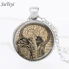 Ювелирные изделия SUTEYI Brain фото, ожерелье, человеческий мозг, нейрология, стеклянная подвеска, нейролог, биология, медицинский подарок, искусство, сделай сам, ожерелья, ювелирные изделия