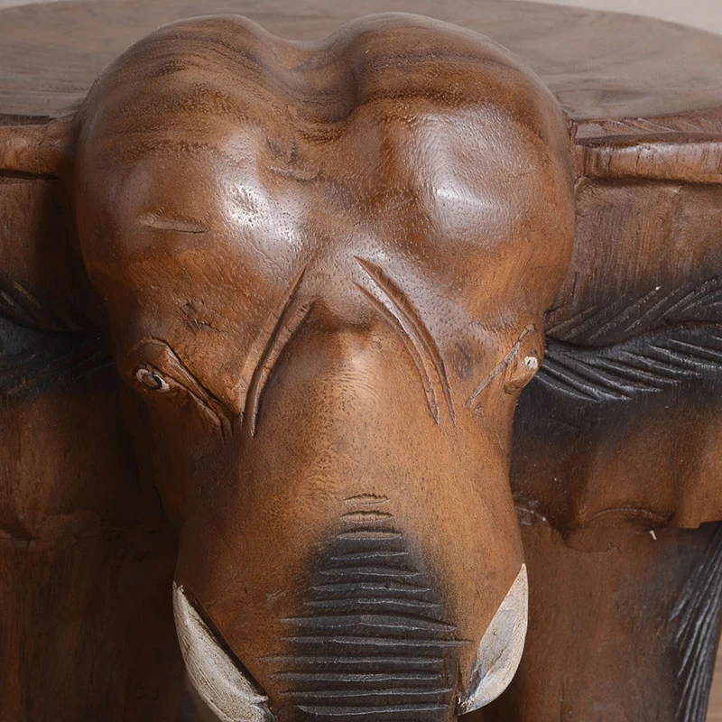 Animal elephant lucky shoes stool creative wood short bench solid children's dining table handmade ornaments | Мебель