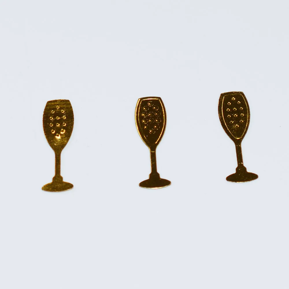 Ура! Шампанское Бутылочки и Очки конфетти брызгает 15 г Черный Winebottle золото вино Стекло чашки Свадебная вечеринка Таблица рассыпных - Цвет: Gold Glasses 1