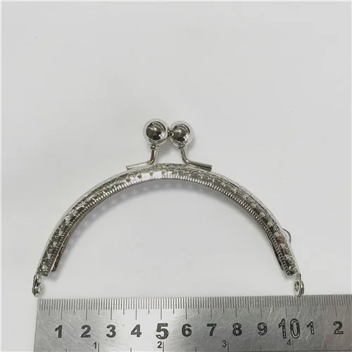 10.5cm Silver 15,5 см DIY клатч рамка полукруг металлическая ручка-каркас для кошелька аксессуары для сумки для изготовления Kiss застежка замок для сумки аксессуары - Цвет: 10.5cm Silver