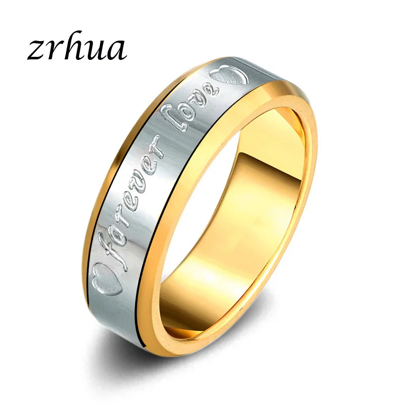 Женское кольцо на палец ZRHUA Forever Love золотого цвета для свадьбы или вечеринки