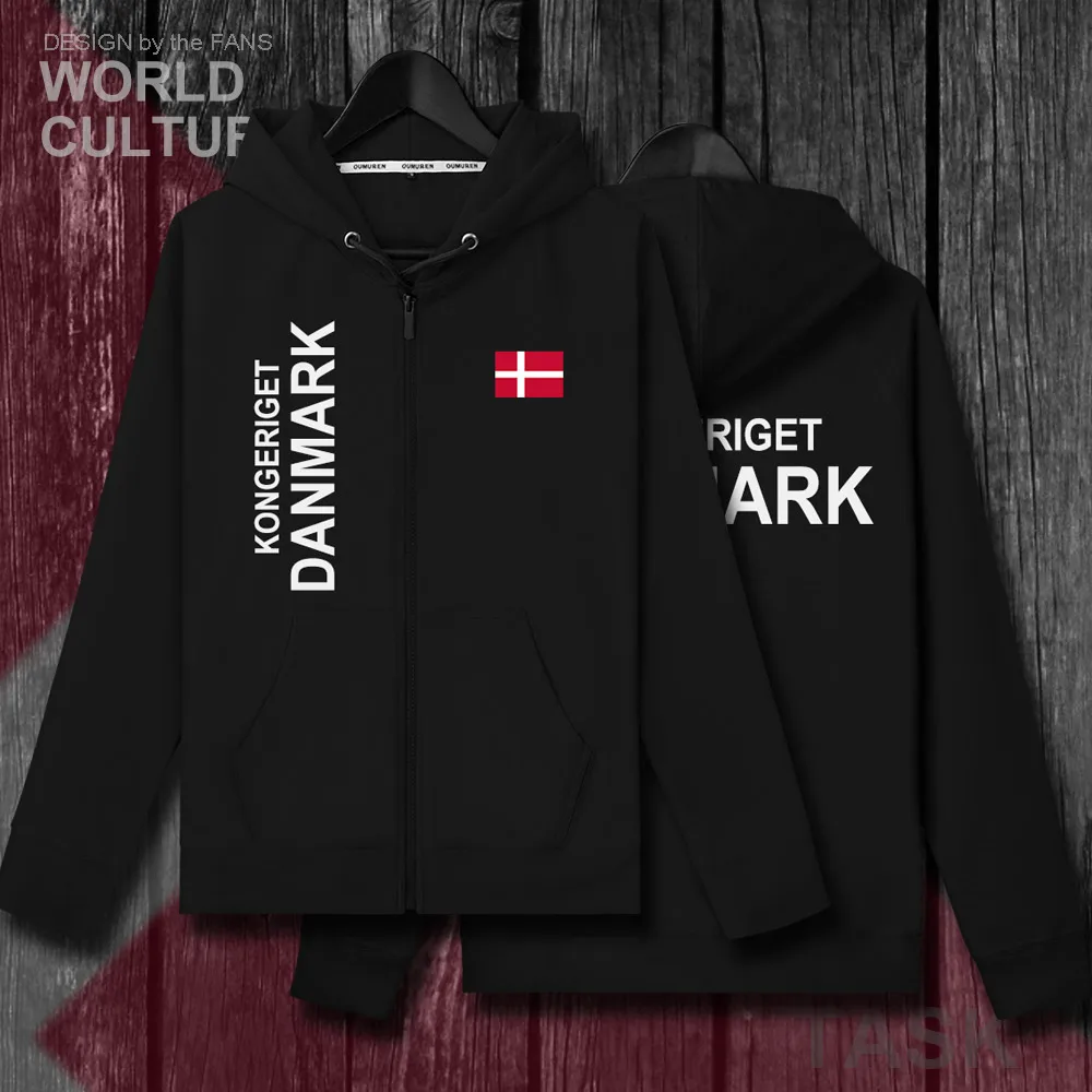 Дания Датский Danmark DK DNK мужские флисовые толстовки на молнии зимние трикотажные