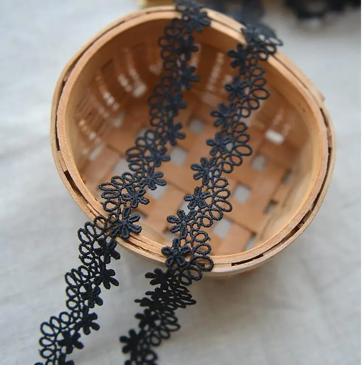 Новое поступление 5 метров лучшая цена белый/черный кружевной отделкой Кружевная