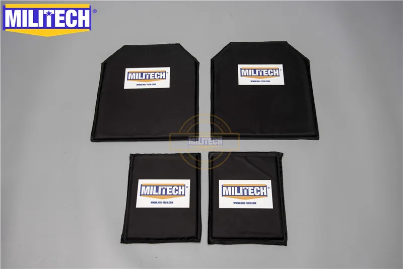 

MILITECH 10 x 12 & 6 x 8 Pairs Set Aramid Ballistic Panel Bullet Proof Plate Inserts Body Armor Soft Armour NIJ Level IIIA 3A