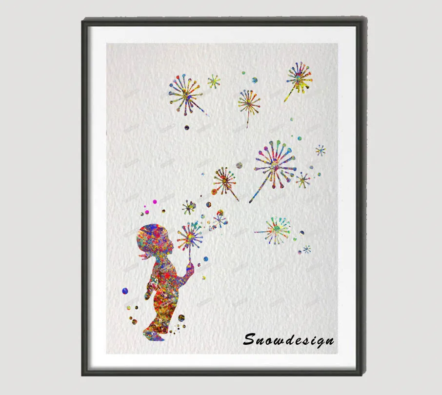 Rikivity девушка Одуванчик Картина на холсте настенный плакат печать картины для