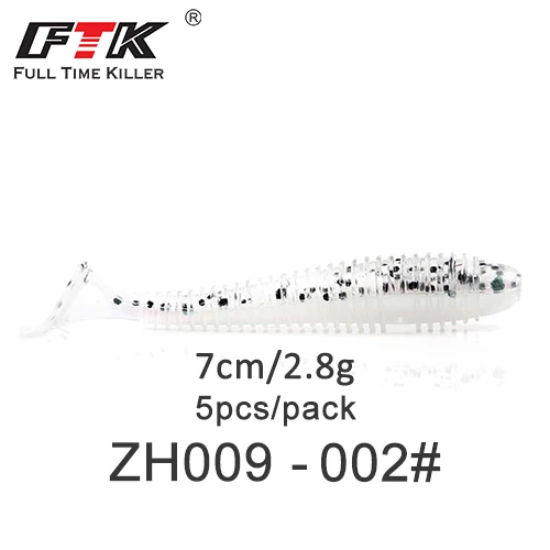 5pcs-ZH009-002 Приманка для рыбалки от ftk 70 мм/75 мм/85 мм/100 мм воблеры Shad Карп мягкие приманки для рыбалки Swimbaits силиконовые джиг искусственные приманки - Цвет: 5pcs-ZH009-002