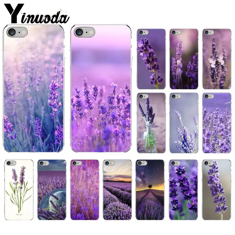 

Yinuoda Simple lavender Purple flowers Soft Silicone Phone Case Cover for Apple iPhone 8 7 6 6S Plus X XS MAX 5 5S SE XR Cover